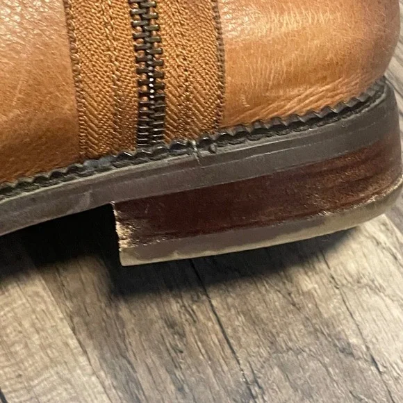 Franco Sarto Halford Leather Ankle Boots Brown Side Zip Women's Size 7.5M - Picture 13 of 16